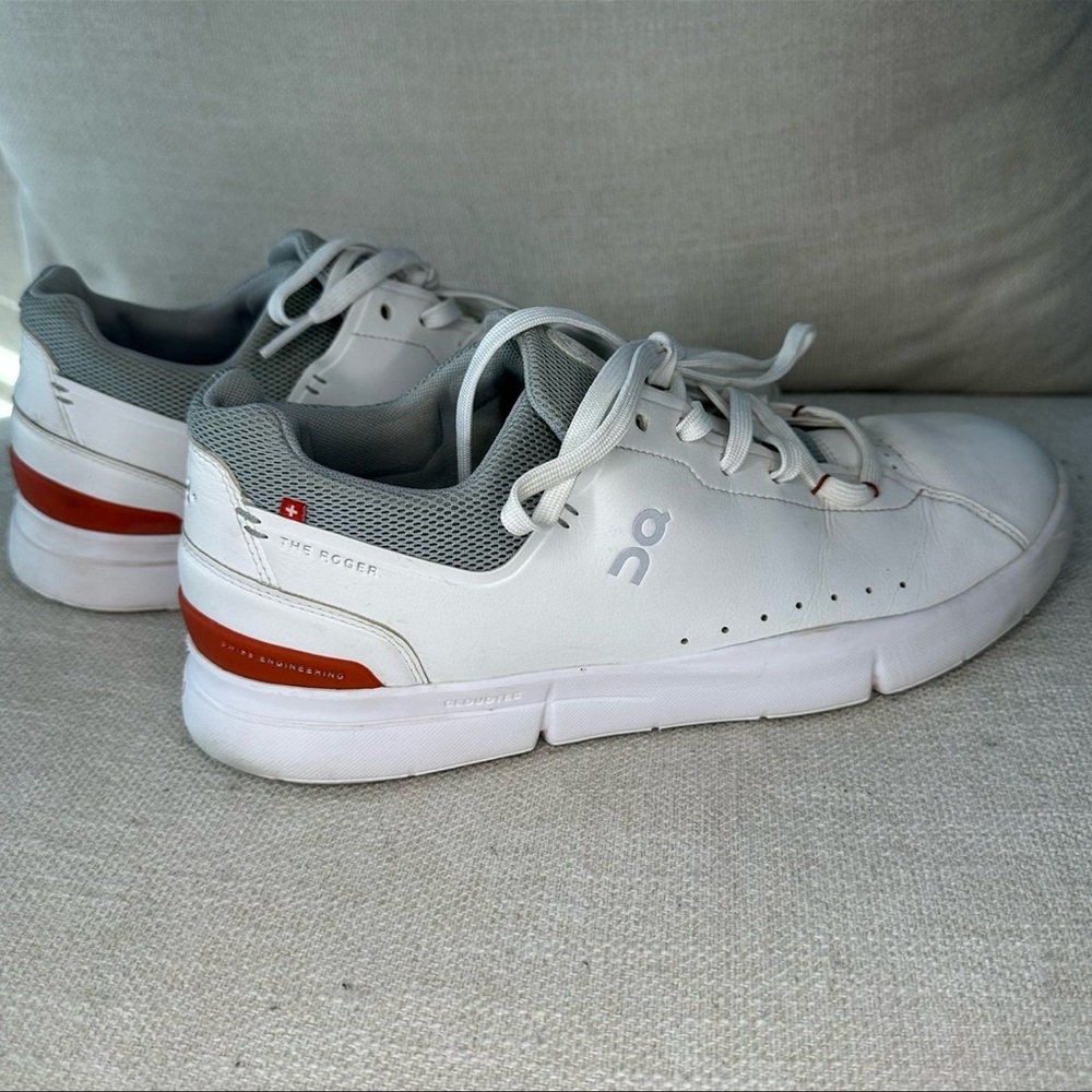 On White and Red Men’s Sneakers